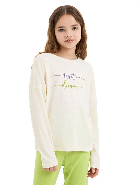 Пижама для девочки-подростка из шерсти мериносов, цвет салатовый, фото 3