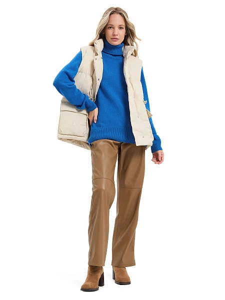 Свитер женский Cashmere&Merino blend oversize, цвет синий ультрамарин, фото 6