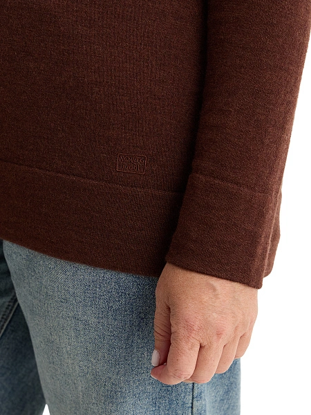 Merino Base Джемпер женский V-вырез plus size, цвет шоколад, фото 4