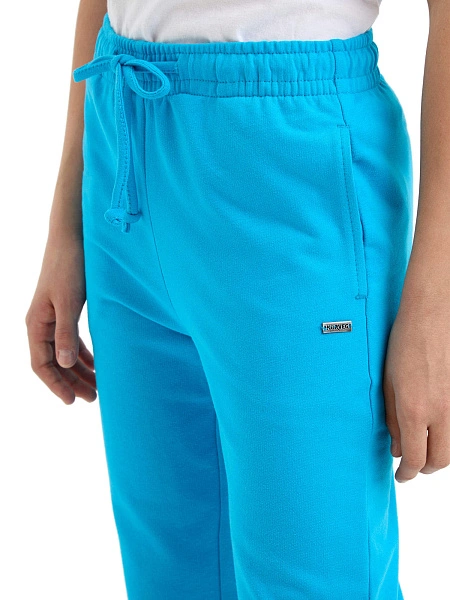 Брюки-джоггеры детские для девочек серии Cotton, цвет бирюзовый, фото 4
