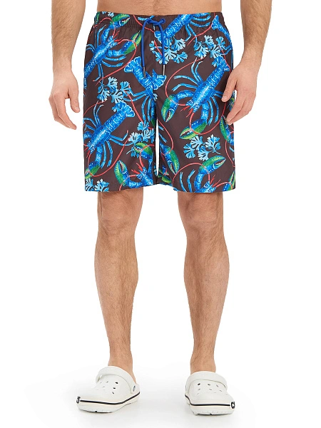 Swimwear Шорты мужские, цвет черный паттерн лобстеры, фото 2