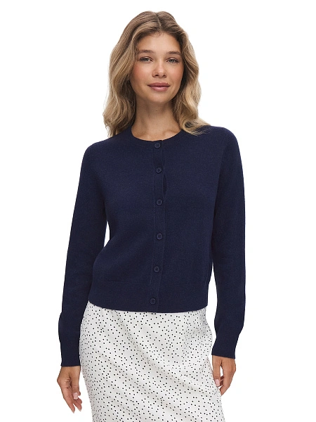 Кардиган на пуговицах, цвет темно-синий, фото 1