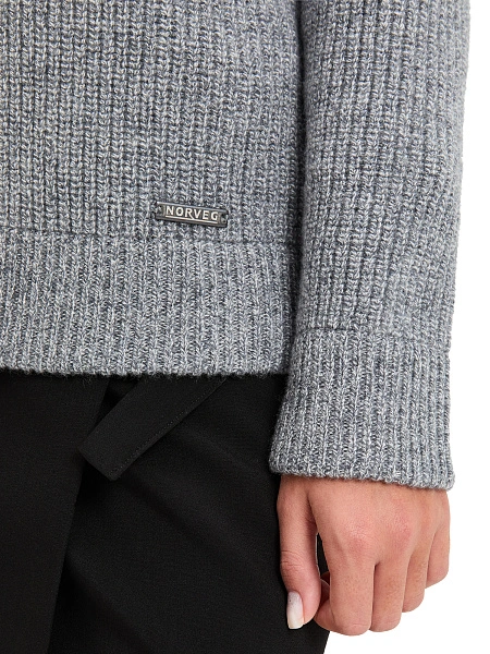 Кардиган из 100% шерсти мериноса на молнии для девочек-подростков, цвет пепельный меланж, фото 4