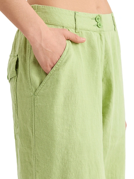 Брюки женские с карманами серии LINEN, цвет фисташковый, фото 4