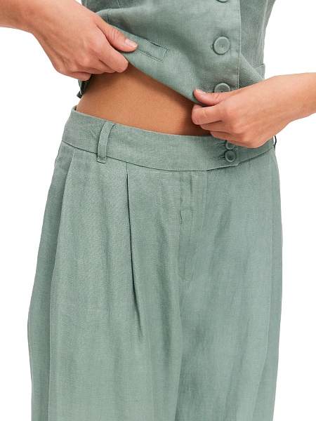 LINEN Брюки женские base, цвет шалфей, фото 6
