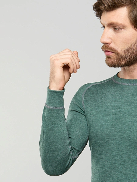 Комплект термобелья мужской серии SPORT WOOL, цвет зеленый, фото 5