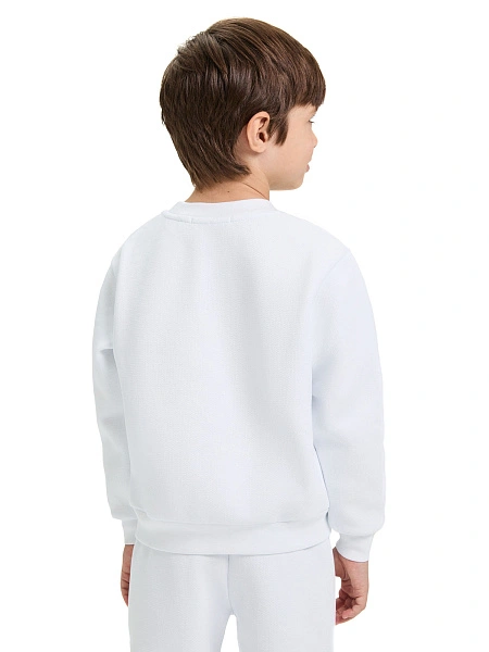 Свитшот детский для мальчиков ORGANOMICA Cotton, цвет белый, фото 3