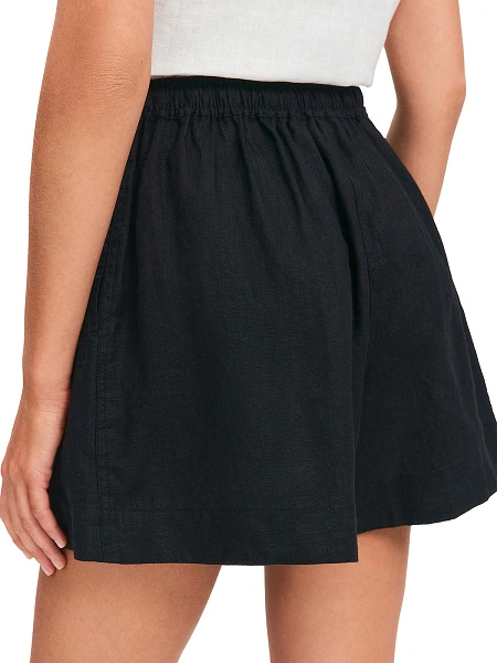 LINEN Шорты женские короткие, цвет черный, фото 4