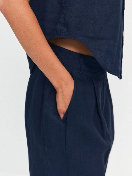 LINEN Брюки женские base, цвет черный, фото 6