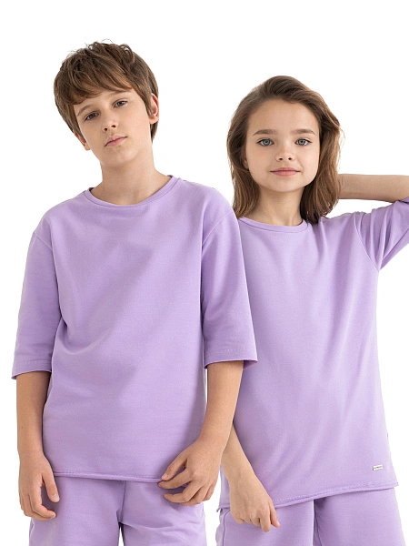 Футболка детская для мальчиков серии Cotton, цвет лаванда, фото 6