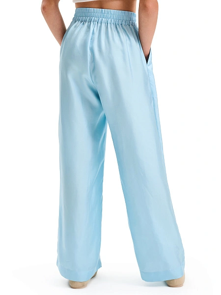 Брюки SILK для девочки прямые, цвет нежно-голубой, фото 2