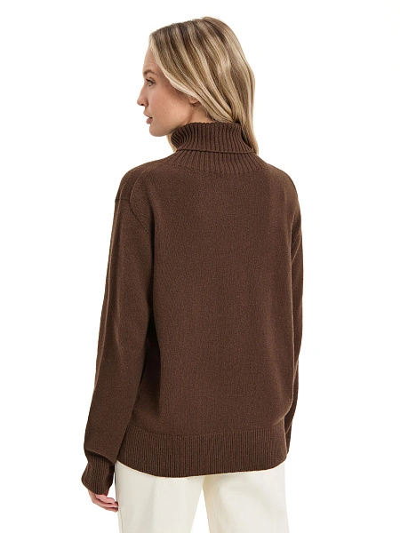 Свитер женский Cashmere&Merino blend oversize, цвет шоколад, фото 2