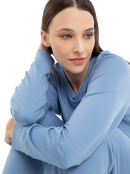 Термопижама для дома и сна женская, цвет голубой пепельный, фото 2