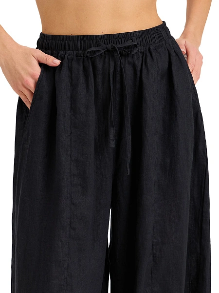 Брюки женские "baggy" серии LINEN, цвет черный, фото 3