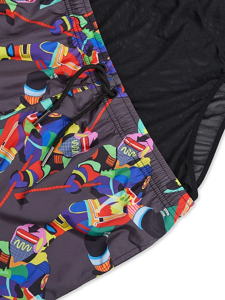 Swimwear Шорты мужские, цвет антрацит паттерн хоккей, фото 5