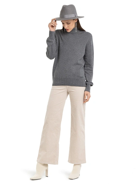 Свитер женский Cashmere&Merino blend oversize, цвет серый меланж, фото 2