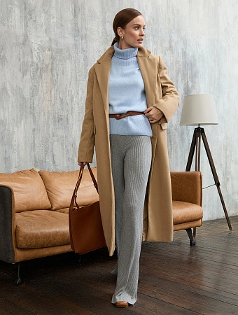 Свитер женский Cashmere&Merino blend oversize, цвет бледно-голубой, фото 1