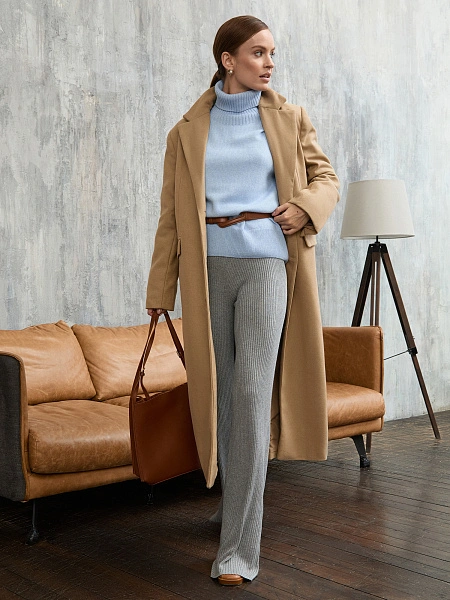 Свитер женский Cashmere&Merino blend oversize, цвет бледно-голубой, фото 1