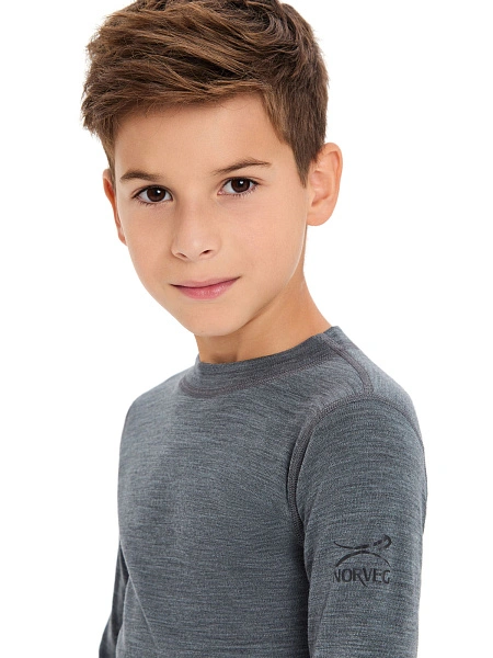 SOFT Комплект термобелья для мальчиков, цвет серый меланж, фото 5