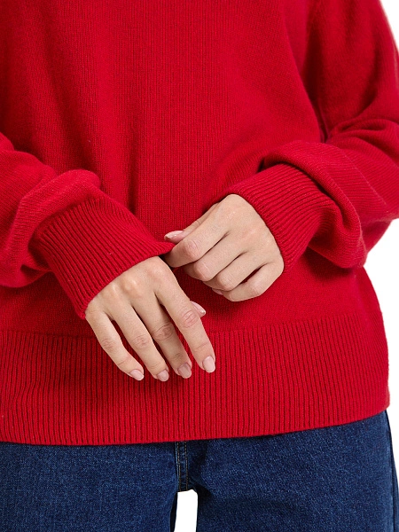 Свитер женский Cashmere&Merino blend oversize, цвет алый, фото 4