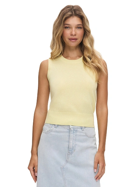 Топ трикотажный, цвет сливочный, фото 1