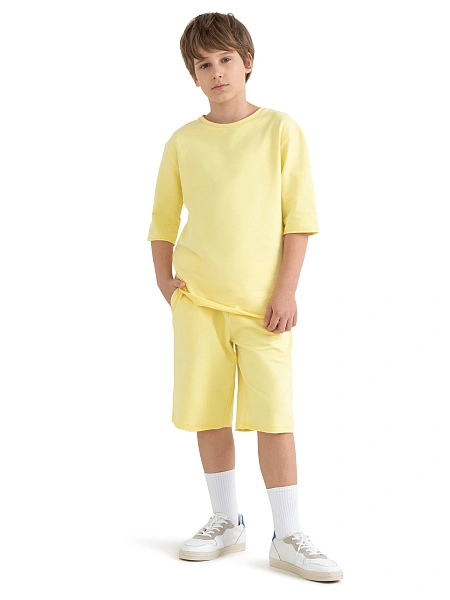 Футболка детская для мальчиков серии Cotton, цвет желтый, фото 2
