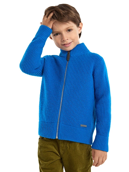 Кардиган шерстяной на молнии для мальчика, цвет синий, фото 1