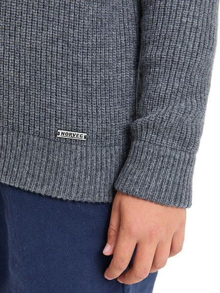 Кардиган шерстяной на молнии для мальчиков-подростков, цвет графитовый, фото 4