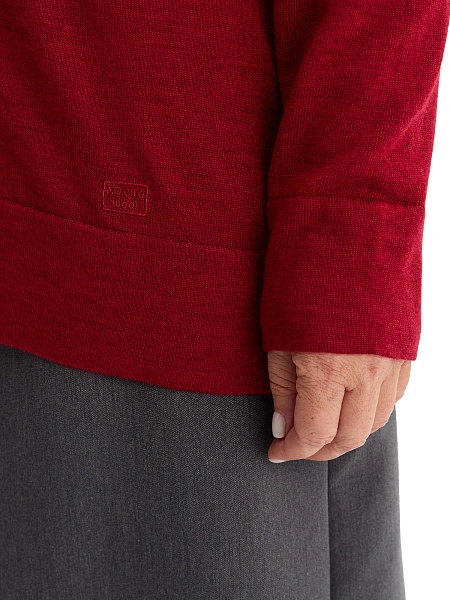 Merino Base Джемпер женский V-вырез plus size, цвет бордо, фото 4