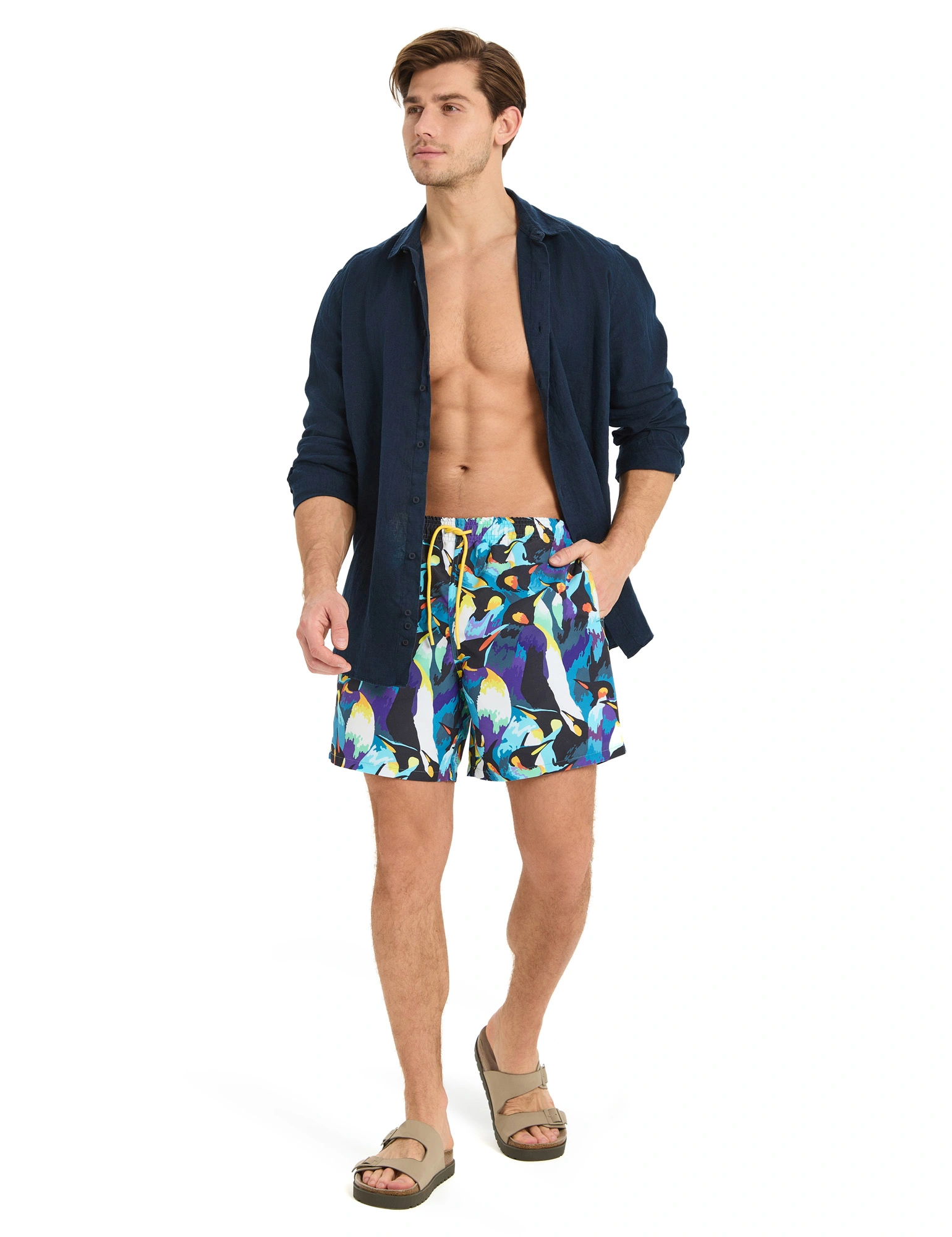 Шорты плавательные, цвет темно-синий, фото 1