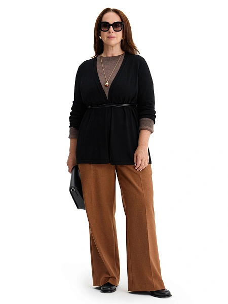 Merino Base Кардиган женский plus size, цвет черный, фото 6