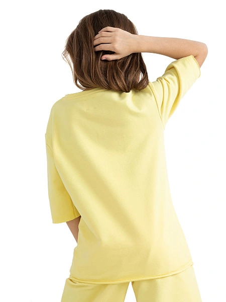 Футболка детская для девочек серии Cotton, цвет желтый, фото 5