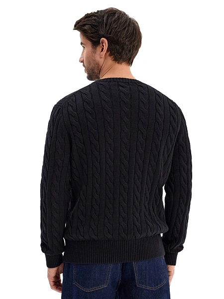 Джемпер Cotton мужской "косы", цвет черный, фото 2