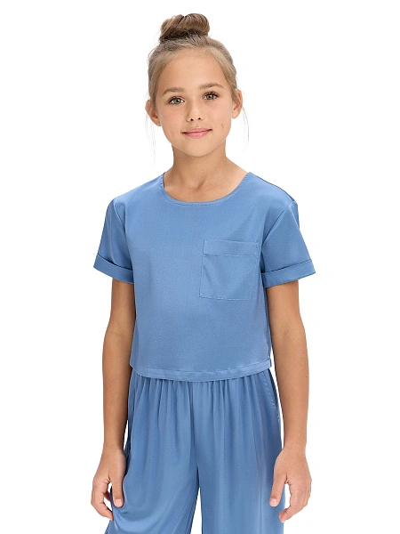 SILK Костюм для девочки, цвет голубой пепельный, фото 3