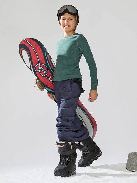 Комплект термобелья для мальчиков серии SPORT WOOL, цвет зеленый, фото 1