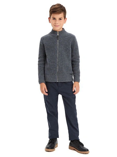 Кардиган шерстяной на молнии для мальчика, цвет графитовый, фото 2