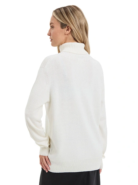 Свитер женский Cashmere&Merino blend oversize, цвет белый, фото 2