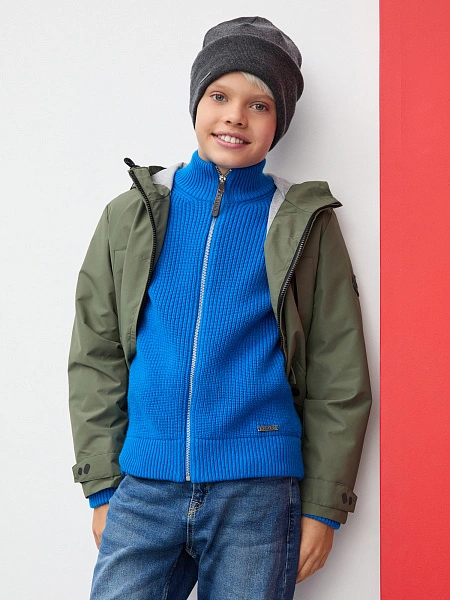 Кардиган шерстяной на молнии для мальчиков-подростков, цвет синий, фото 6