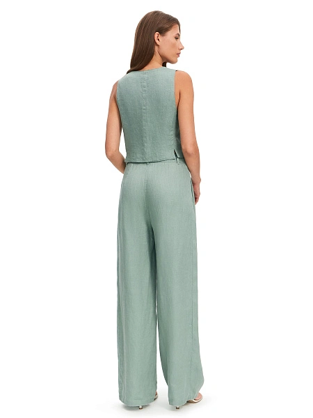 LINEN Брюки женские base, цвет шалфей, фото 2