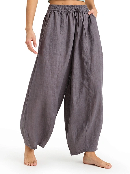 Брюки женские "baggy" серии LINEN, цвет серый, фото 2
