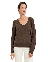 Джемпер Cashmere&Merino blend V-вырез Серо-коричневый