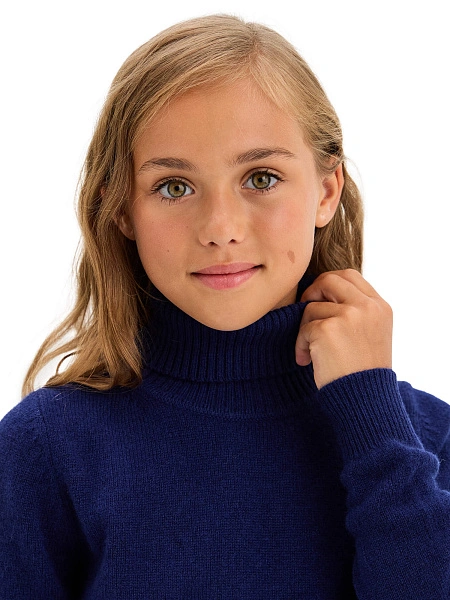 Свитер Merino Base детский для девочек, цвет темно-синий, фото 2