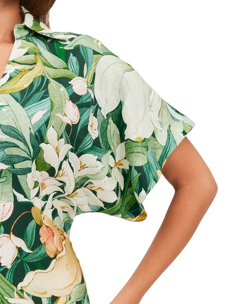 LINEN Платье женское, цвет паттерн tropical flowers, фото 4