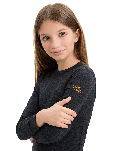 Термофутболка для девочек - подростков серии ACTIVE KIDS, цвет антрацит, фото 2