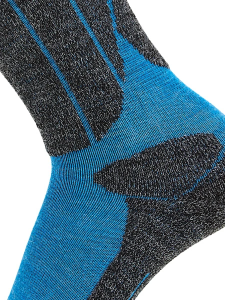 Термоноски детские ВЫСОКИЕ серии SPORT WOOL, цвет голубой+антрацит, фото 4