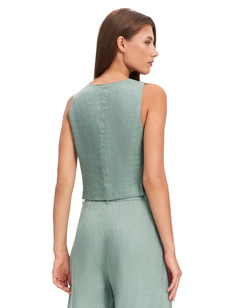 LINEN Жилет женский, цвет шалфей, фото 2