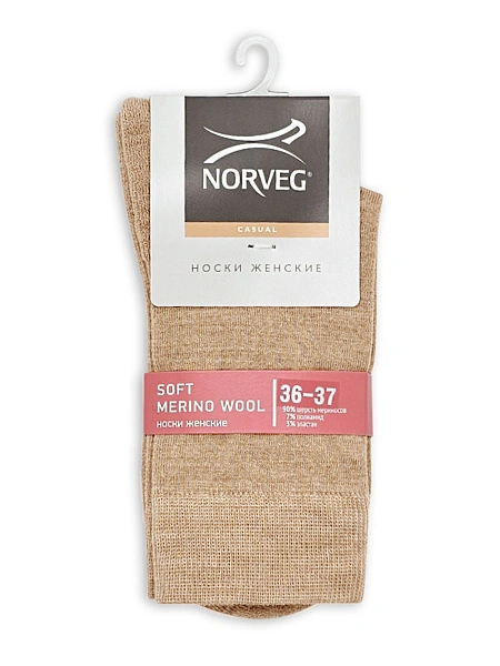 Термоноски женские серии SOFT MERINO WOOL, цвет бежевый, фото 5
