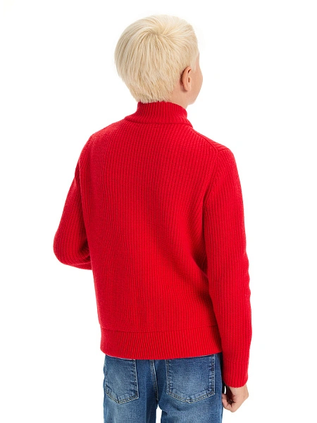 Кардиган шерстяной на молнии для мальчиков-подростков, цвет красный, фото 3