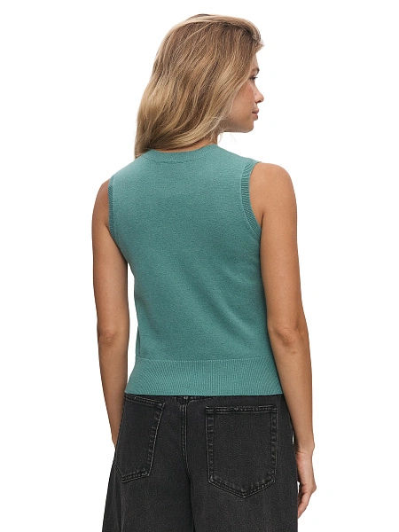 Топ трикотажный, цвет пыльно серо-зеленый, фото 2