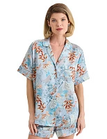 Комплект женский из шелка (жакет+шорты) Принт Восточный